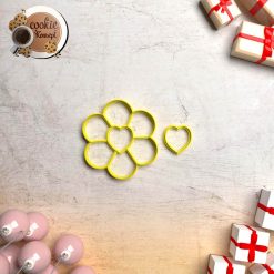 Polimer Kil Kalıbı - Çiçek Kalp Model #554