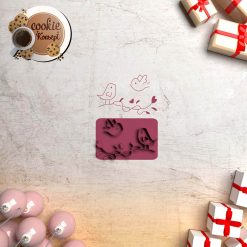 Polimer Kil Kalıbı - Kuşlar Kalp Damga #237
