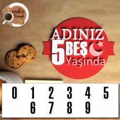 Kişiye Özel "Adınız X Yaşında" Doğum Günü Damgası | Ay Yıldız Temalı - Görsel 4