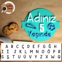 Alternative view of Kişiye Özel "Adınız X Yaşında" Doğum Günü Damgası | Futbol Temalı