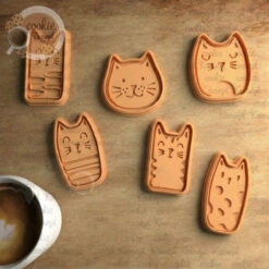 Doodle Kedi Figürleri Konsept Kurabiye Kalıp Seti